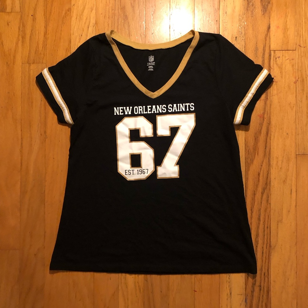 NFL New Orleans Saints Black and Gold Women's Jersey Top